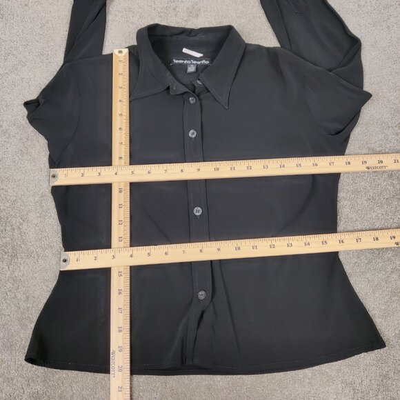 Teenflo Teenflo Girl's Button Down Shirt Blouse in Black Size 14 Goth Whimsigoth - Picture 5 of 6